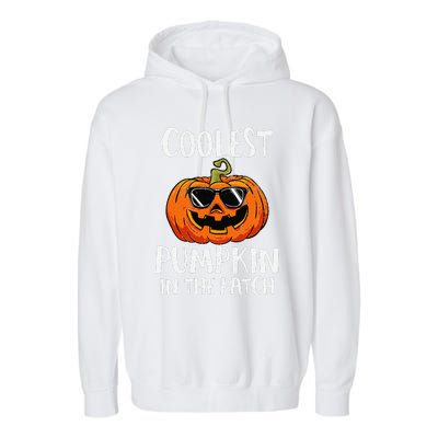 Coolest Pumpkin In The Patch Funny Halloween Gift Garment-Dyed Fleece Hoodie