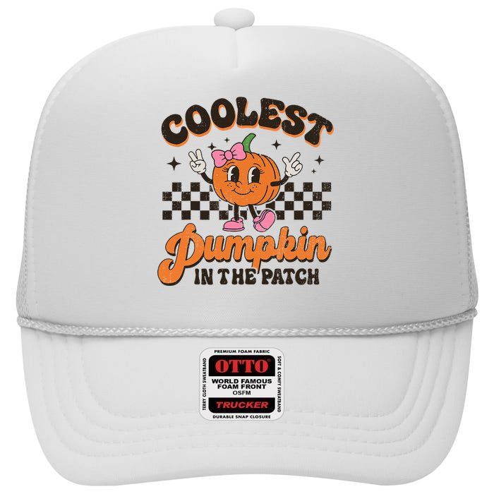 Coolest Pumpkin In The Patch Halloween High Crown Mesh Back Trucker Hat