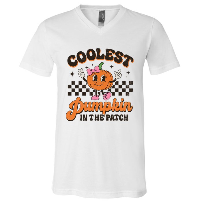 Coolest Pumpkin In The Patch Halloween V-Neck T-Shirt