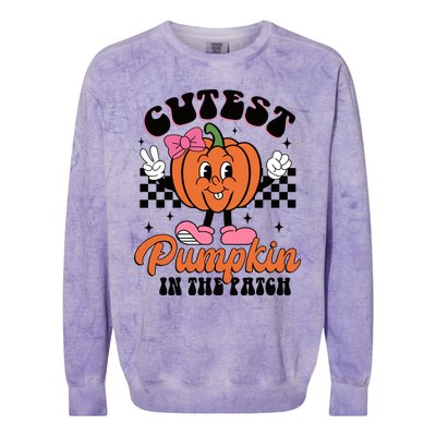 Cutest Pumpkin In The Patch Autumn Fall Season Colorblast Crewneck Sweatshirt