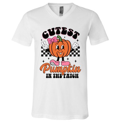 Cutest Pumpkin In The Patch Autumn Fall Season V-Neck T-Shirt