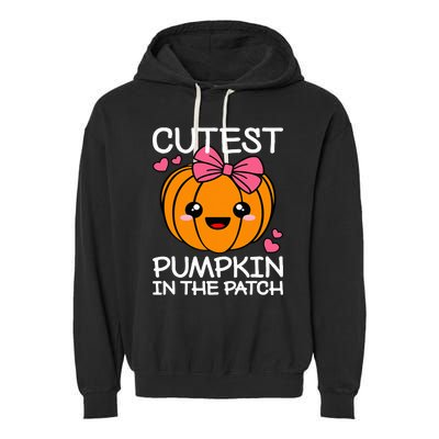 Cutest Pumpkin In The Patch Funny Halloween Garment-Dyed Fleece Hoodie