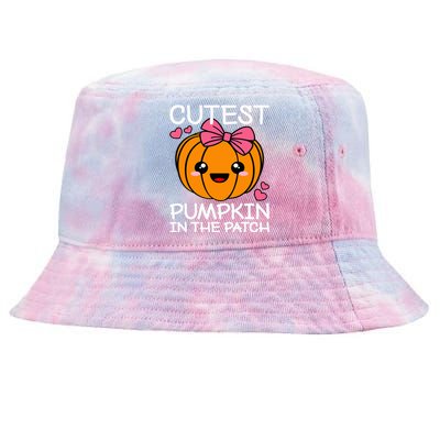 Cutest Pumpkin In The Patch Funny Halloween Tie-Dyed Bucket Hat