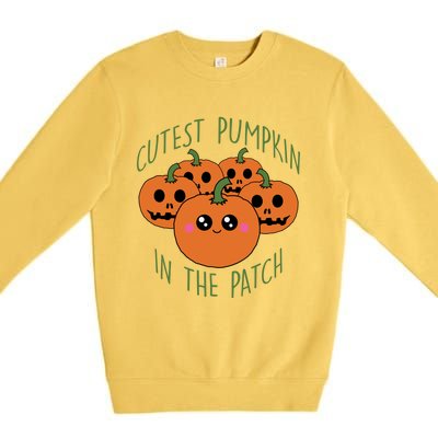 Cutest Pumpkin In The Patch Funny Gift Premium Crewneck Sweatshirt