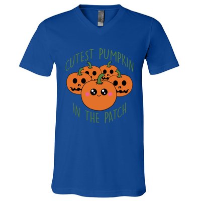 Cutest Pumpkin In The Patch Funny Gift V-Neck T-Shirt