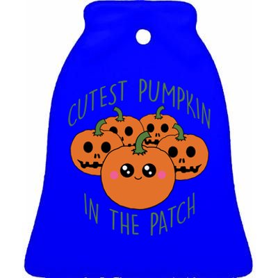 Cutest Pumpkin In The Patch Funny Gift Ceramic Bell Ornament