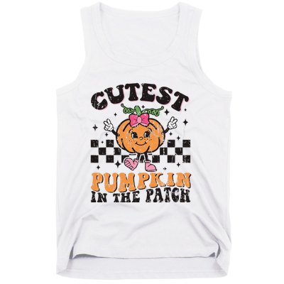 Cutest Pumpkin In The Patch Funny Halloween Thanksgiving Tank Top