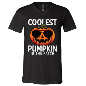 Coolest Pumpkin In The Patch Halloween Kids V-Neck T-Shirt