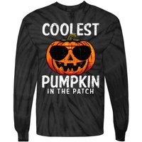 Coolest Pumpkin In The Patch Halloween Kids Tie-Dye Long Sleeve Shirt