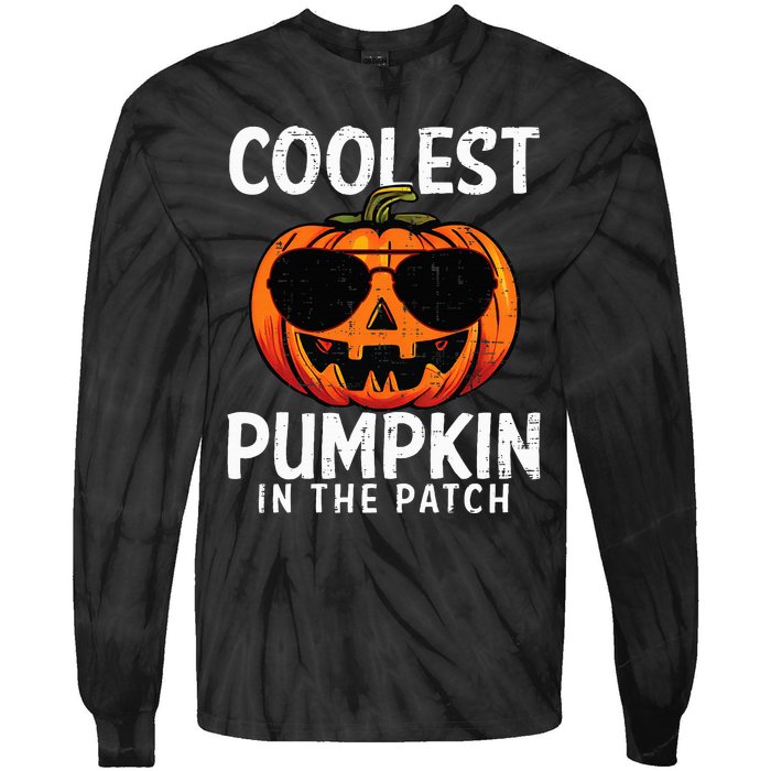 Coolest Pumpkin In The Patch Halloween Kids Tie-Dye Long Sleeve Shirt