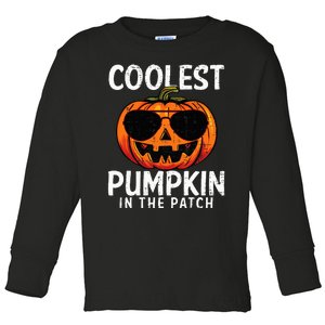 Coolest Pumpkin In The Patch Halloween Kids Toddler Long Sleeve Shirt