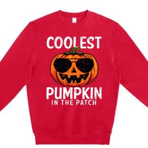 Coolest Pumpkin In The Patch Halloween Kids Premium Crewneck Sweatshirt