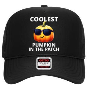 Coolest Pumpkin In The Patch Halloween High Crown Mesh Back Trucker Hat