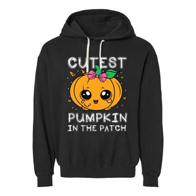 Cutest Pumpkin In The Patch Halloween Costume Girls Garment-Dyed Fleece Hoodie