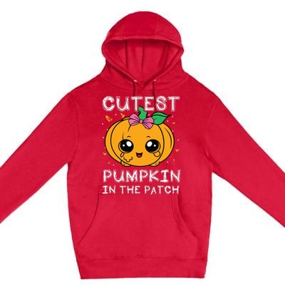 Cutest Pumpkin In The Patch Halloween Costume Girls Premium Pullover Hoodie