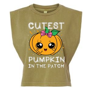 Cutest Pumpkin In The Patch Halloween Costume Girls Garment-Dyed Women's Muscle Tee