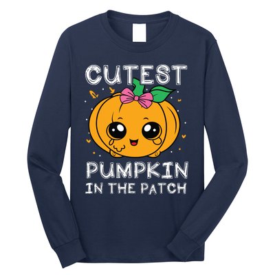 Cutest Pumpkin In The Patch Halloween Costume Girls Long Sleeve Shirt