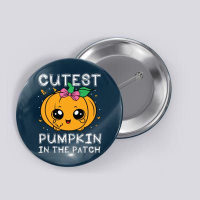 Cutest Pumpkin In The Patch Halloween Costume Girls Button