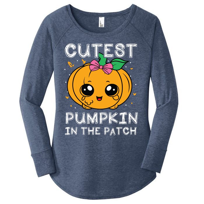 Cutest Pumpkin In The Patch Halloween Costume Girls Women's Perfect Tri Tunic Long Sleeve Shirt