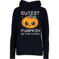 Cutest Pumpkin In The Patch Halloween Costume Girls Womens Funnel Neck Pullover Hood