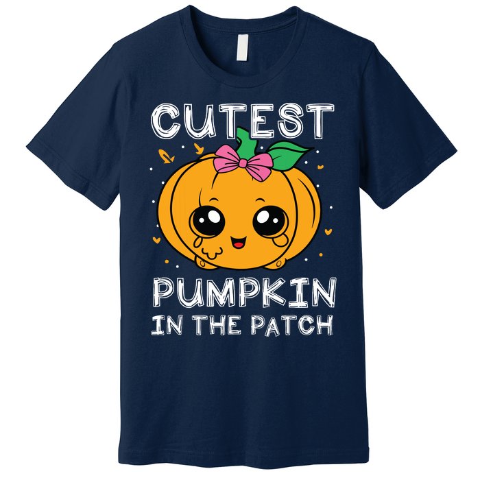 Cutest Pumpkin In The Patch Halloween Costume Girls Premium T-Shirt