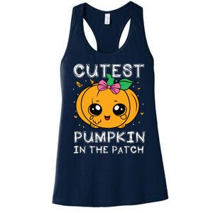 Cutest Pumpkin In The Patch Halloween Costume Girls Women's Racerback Tank