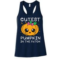 Cutest Pumpkin In The Patch Halloween Costume Girls Women's Racerback Tank