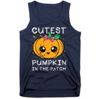 Cutest Pumpkin In The Patch Halloween Costume Girls Tank Top