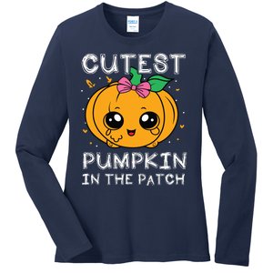 Cutest Pumpkin In The Patch Halloween Costume Girls Ladies Long Sleeve Shirt