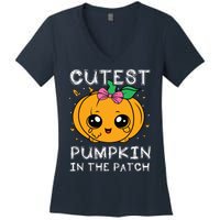 Cutest Pumpkin In The Patch Halloween Costume Girls Women's V-Neck T-Shirt