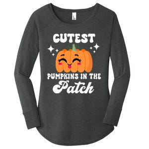 Cutest Pumpkin In The Patch Kids Girls Halloween Pumpkin Women's Perfect Tri Tunic Long Sleeve Shirt