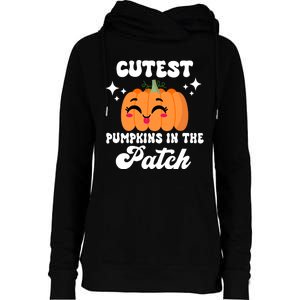 Cutest Pumpkin In The Patch Kids Girls Halloween Pumpkin Womens Funnel Neck Pullover Hood