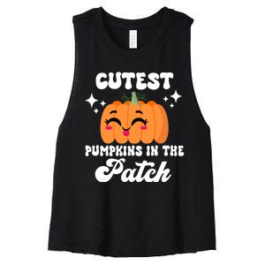 Cutest Pumpkin In The Patch Kids Girls Halloween Pumpkin Women's Racerback Cropped Tank