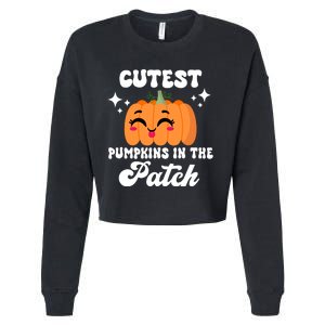 Cutest Pumpkin In The Patch Kids Girls Halloween Pumpkin Cropped Pullover Crew