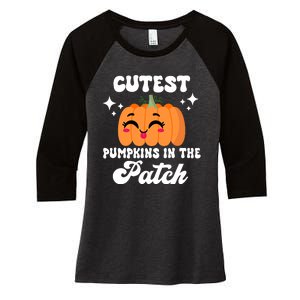 Cutest Pumpkin In The Patch Kids Girls Halloween Pumpkin Women's Tri-Blend 3/4-Sleeve Raglan Shirt