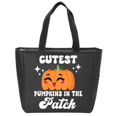 Cutest Pumpkin In The Patch Kids Girls Halloween Pumpkin Zip Tote Bag