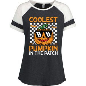 Coolest Pumpkin In The Patch Outfit Halloween Enza Ladies Jersey Colorblock Tee