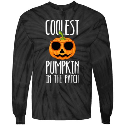 Coolest Pumpkin In The Patch Funny Halloween Party Cute Tie-Dye Long Sleeve Shirt