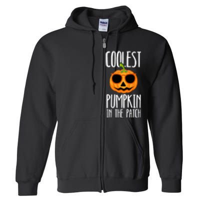 Coolest Pumpkin In The Patch Funny Halloween Party Cute Full Zip Hoodie