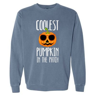 Coolest Pumpkin In The Patch Funny Halloween Party Cute Garment-Dyed Sweatshirt