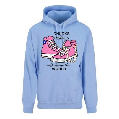 Chucks & Pearls Inspired By Kamala Harris Vp Chucks Unisex Surf Hoodie