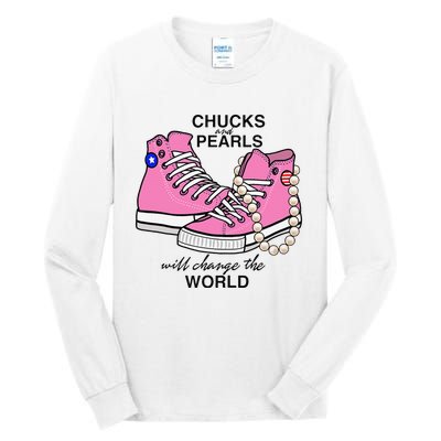 Chucks & Pearls Inspired By Kamala Harris Vp Chucks Tall Long Sleeve T-Shirt