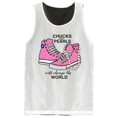 Chucks & Pearls Inspired By Kamala Harris Vp Chucks Mesh Reversible Basketball Jersey Tank