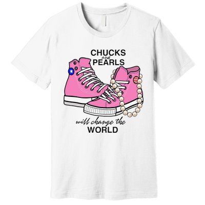 Chucks & Pearls Inspired By Kamala Harris Vp Chucks Premium T-Shirt