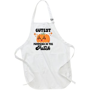 Cutest Pumpkin In The Patch Kids Girls Halloween Pumpkin Full-Length Apron With Pockets