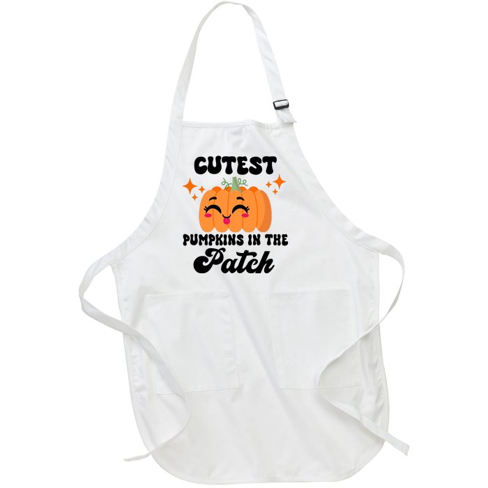 Cutest Pumpkin In The Patch Kids Girls Halloween Pumpkin Full-Length Apron With Pockets