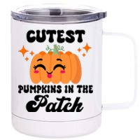 Cutest Pumpkin In The Patch Kids Girls Halloween Pumpkin 12 oz Stainless Steel Tumbler Cup