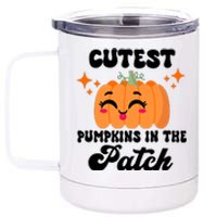 Cutest Pumpkin In The Patch Kids Girls Halloween Pumpkin 12 oz Stainless Steel Tumbler Cup