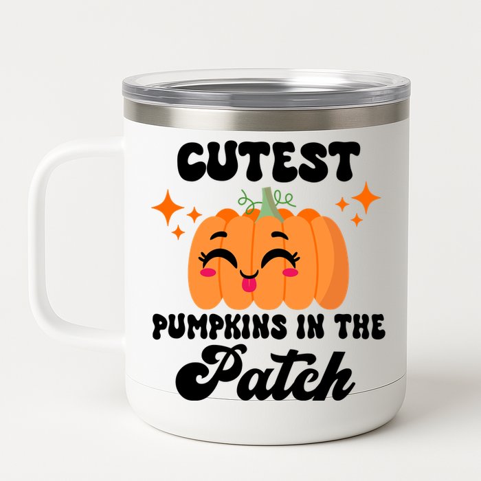 Cutest Pumpkin In The Patch Kids Girls Halloween Pumpkin 12 oz Stainless Steel Tumbler Cup