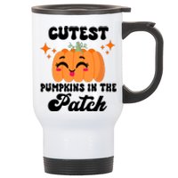 Cutest Pumpkin In The Patch Kids Girls Halloween Pumpkin Stainless Steel Travel Mug